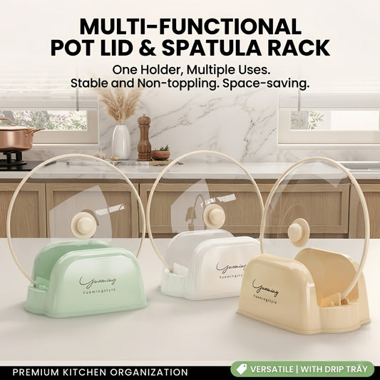 Cream Style Pot Lid & Spatula Rest