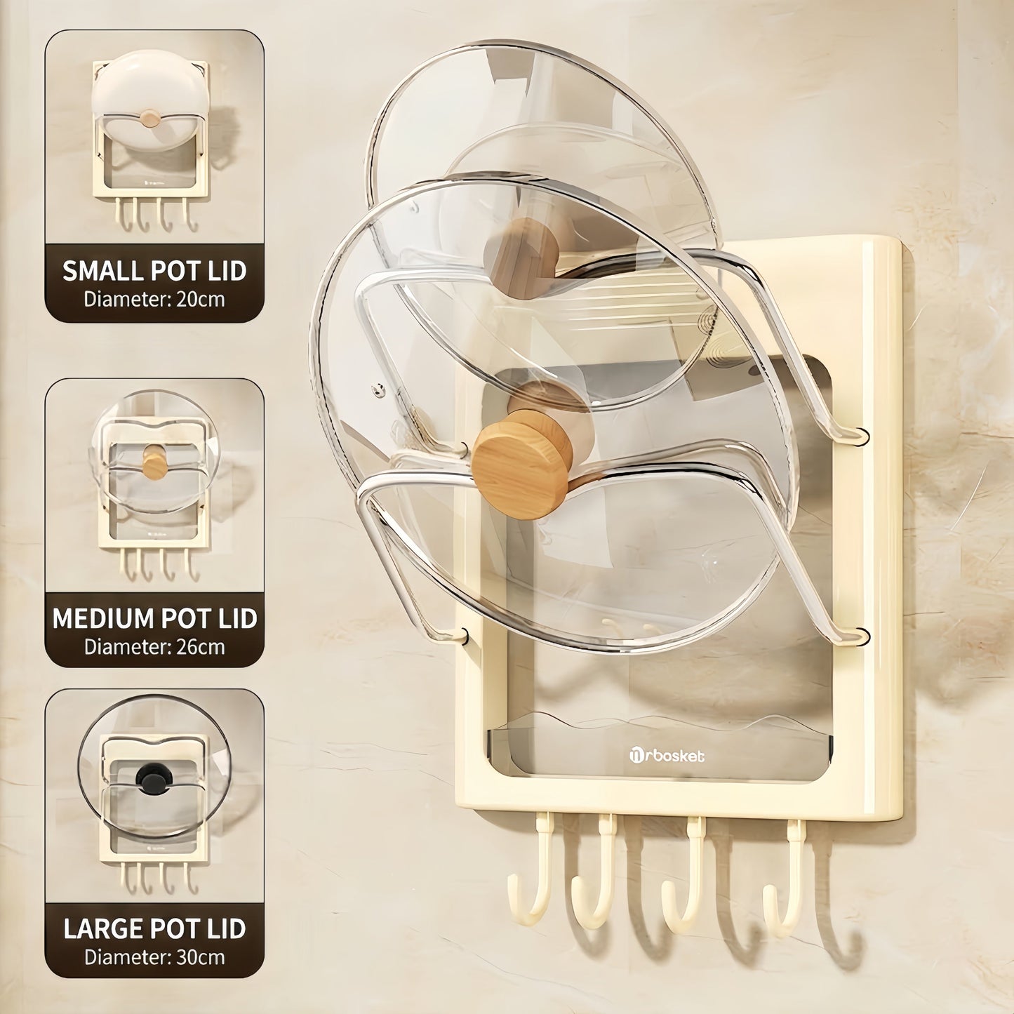 Wall-Mounted Pot Lid Organizer