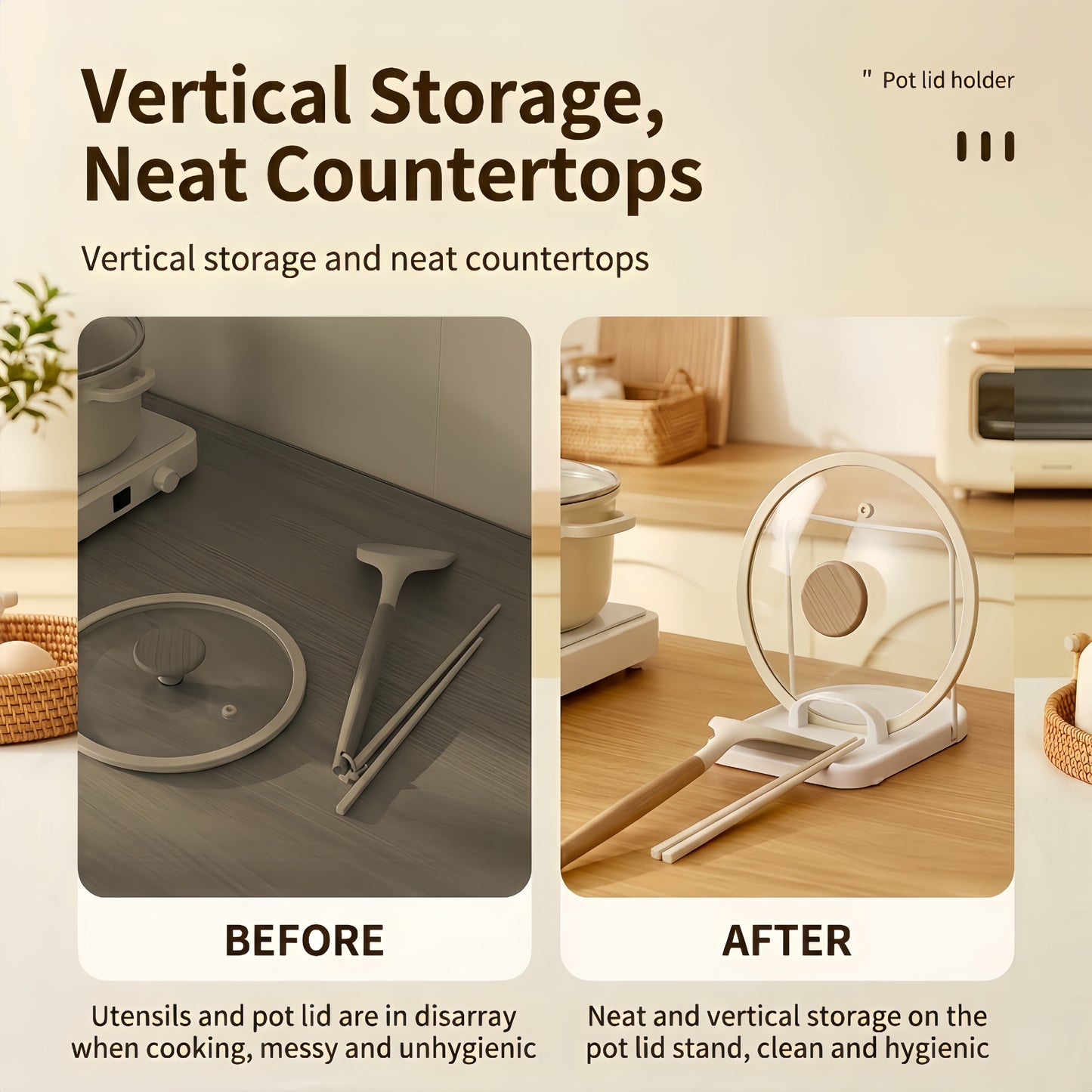 Multi-functional Foldable Pot Lid Rack