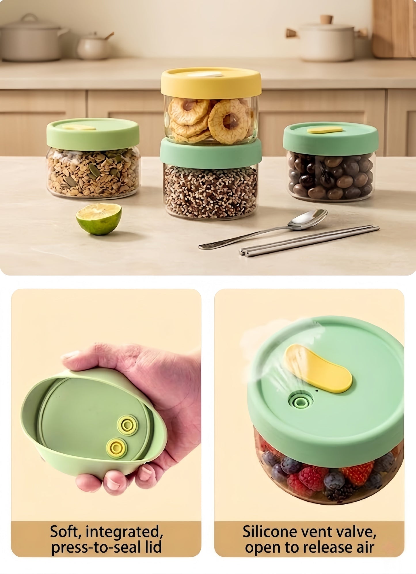 Ultra-Light Borosilicate Glass Fresh-Keeping Lunch Box