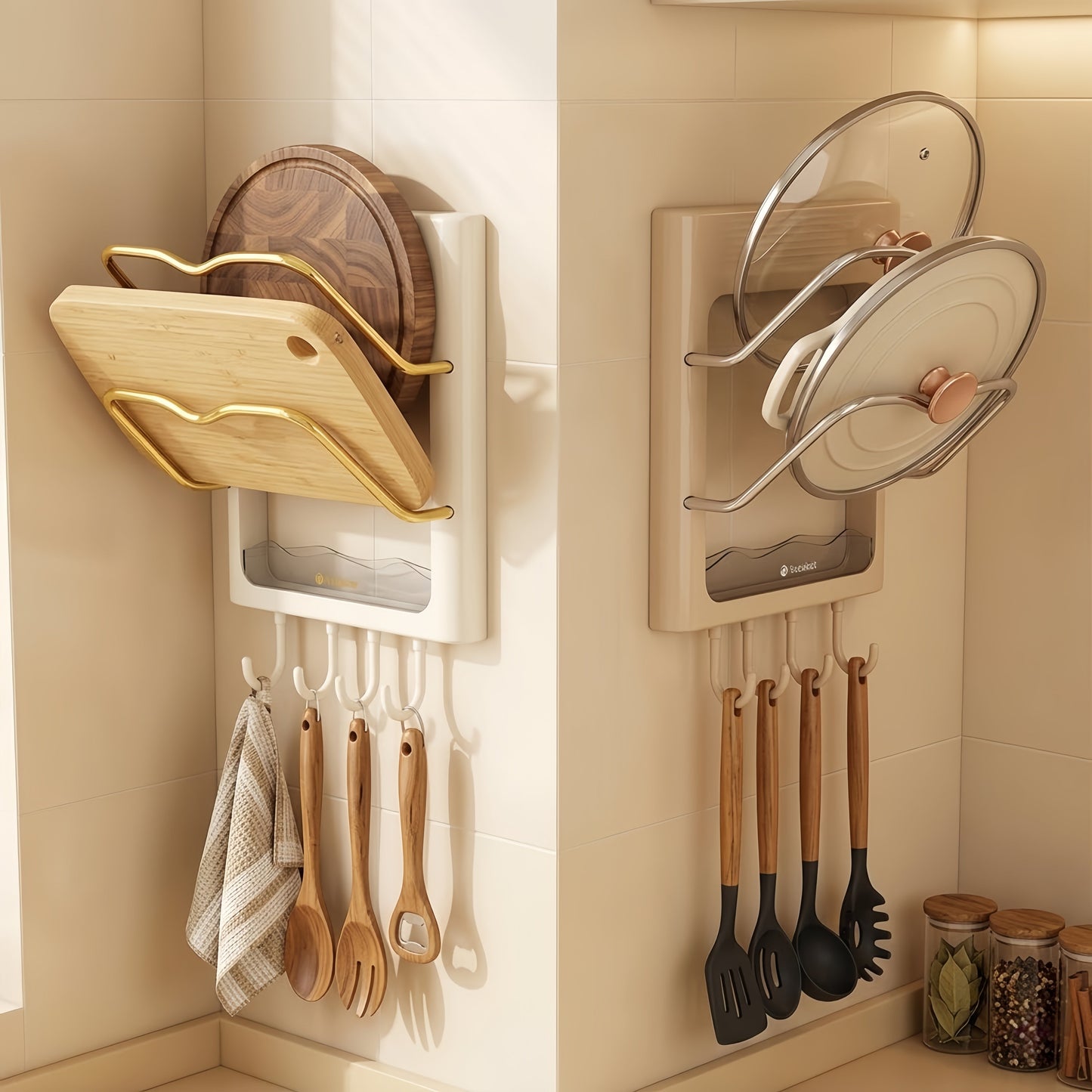 Wall-Mounted Pot Lid Organizer